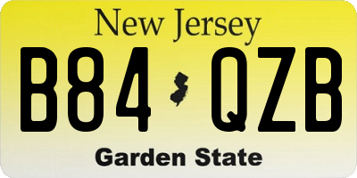 NJ license plate B84QZB