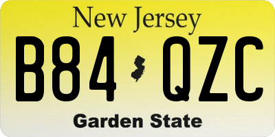 NJ license plate B84QZC