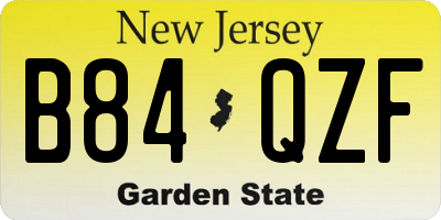 NJ license plate B84QZF