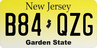 NJ license plate B84QZG