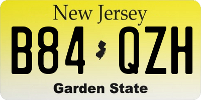 NJ license plate B84QZH