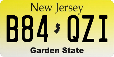 NJ license plate B84QZI