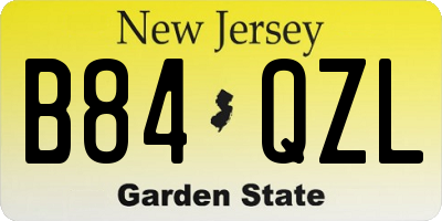NJ license plate B84QZL