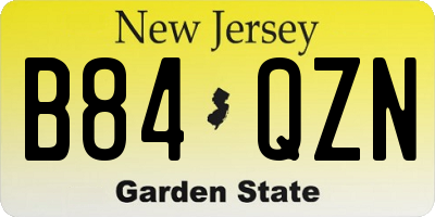 NJ license plate B84QZN