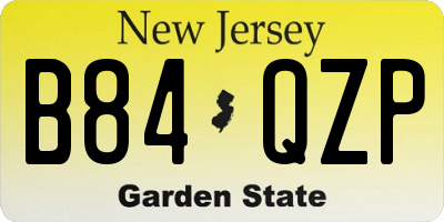 NJ license plate B84QZP
