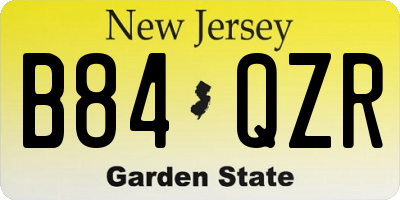 NJ license plate B84QZR