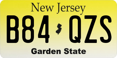 NJ license plate B84QZS