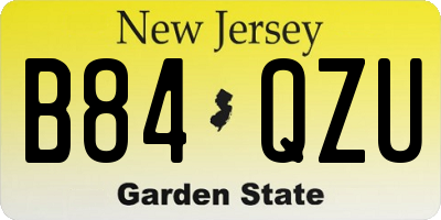 NJ license plate B84QZU