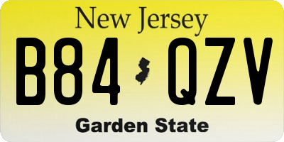 NJ license plate B84QZV