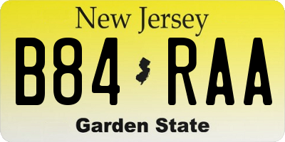 NJ license plate B84RAA