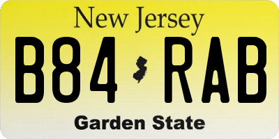 NJ license plate B84RAB