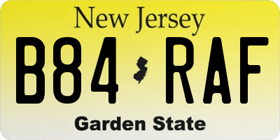 NJ license plate B84RAF
