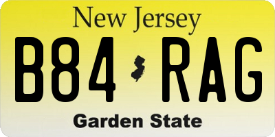 NJ license plate B84RAG