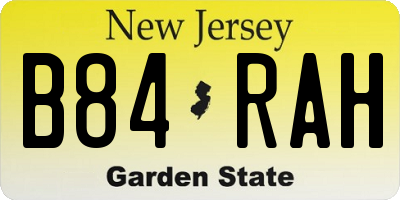 NJ license plate B84RAH