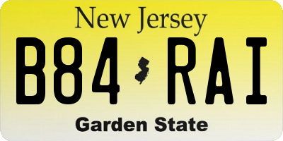 NJ license plate B84RAI