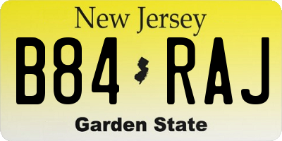 NJ license plate B84RAJ
