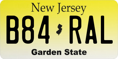 NJ license plate B84RAL