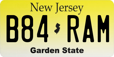 NJ license plate B84RAM