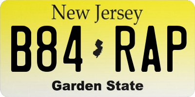 NJ license plate B84RAP