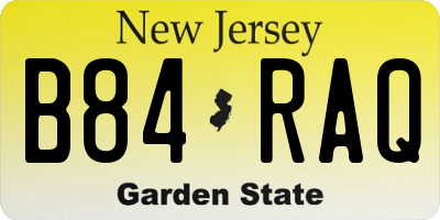 NJ license plate B84RAQ