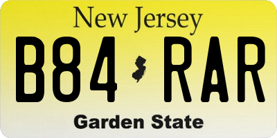 NJ license plate B84RAR