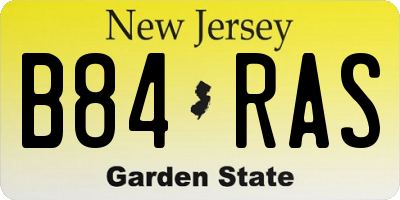 NJ license plate B84RAS