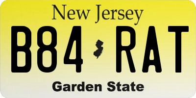 NJ license plate B84RAT