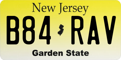 NJ license plate B84RAV