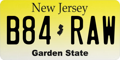 NJ license plate B84RAW
