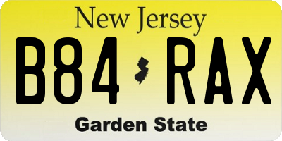 NJ license plate B84RAX