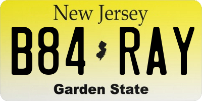 NJ license plate B84RAY