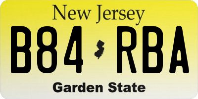 NJ license plate B84RBA