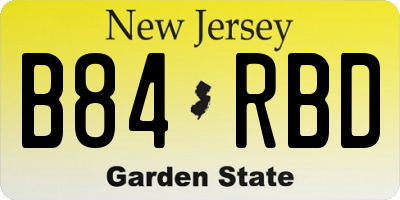NJ license plate B84RBD