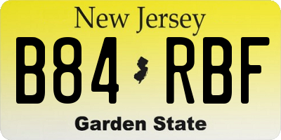 NJ license plate B84RBF