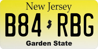NJ license plate B84RBG