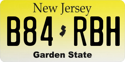 NJ license plate B84RBH