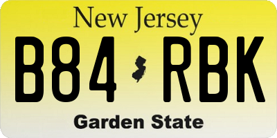 NJ license plate B84RBK