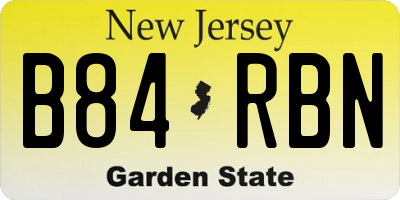 NJ license plate B84RBN