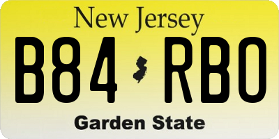 NJ license plate B84RBO