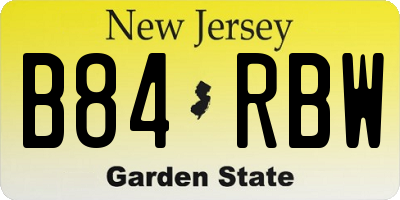 NJ license plate B84RBW