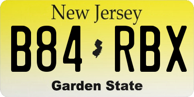 NJ license plate B84RBX