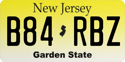 NJ license plate B84RBZ