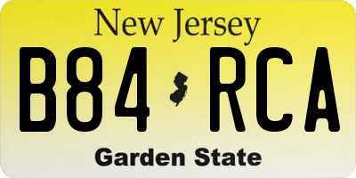 NJ license plate B84RCA