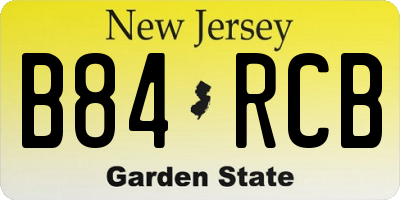 NJ license plate B84RCB