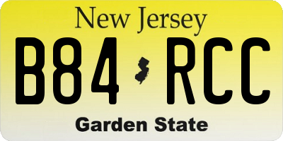 NJ license plate B84RCC