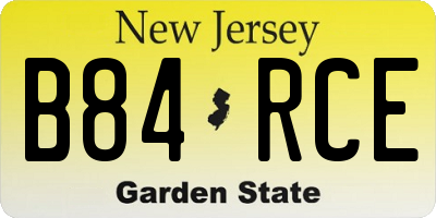 NJ license plate B84RCE