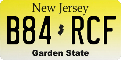 NJ license plate B84RCF