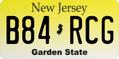 NJ license plate B84RCG