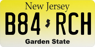 NJ license plate B84RCH