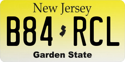 NJ license plate B84RCL